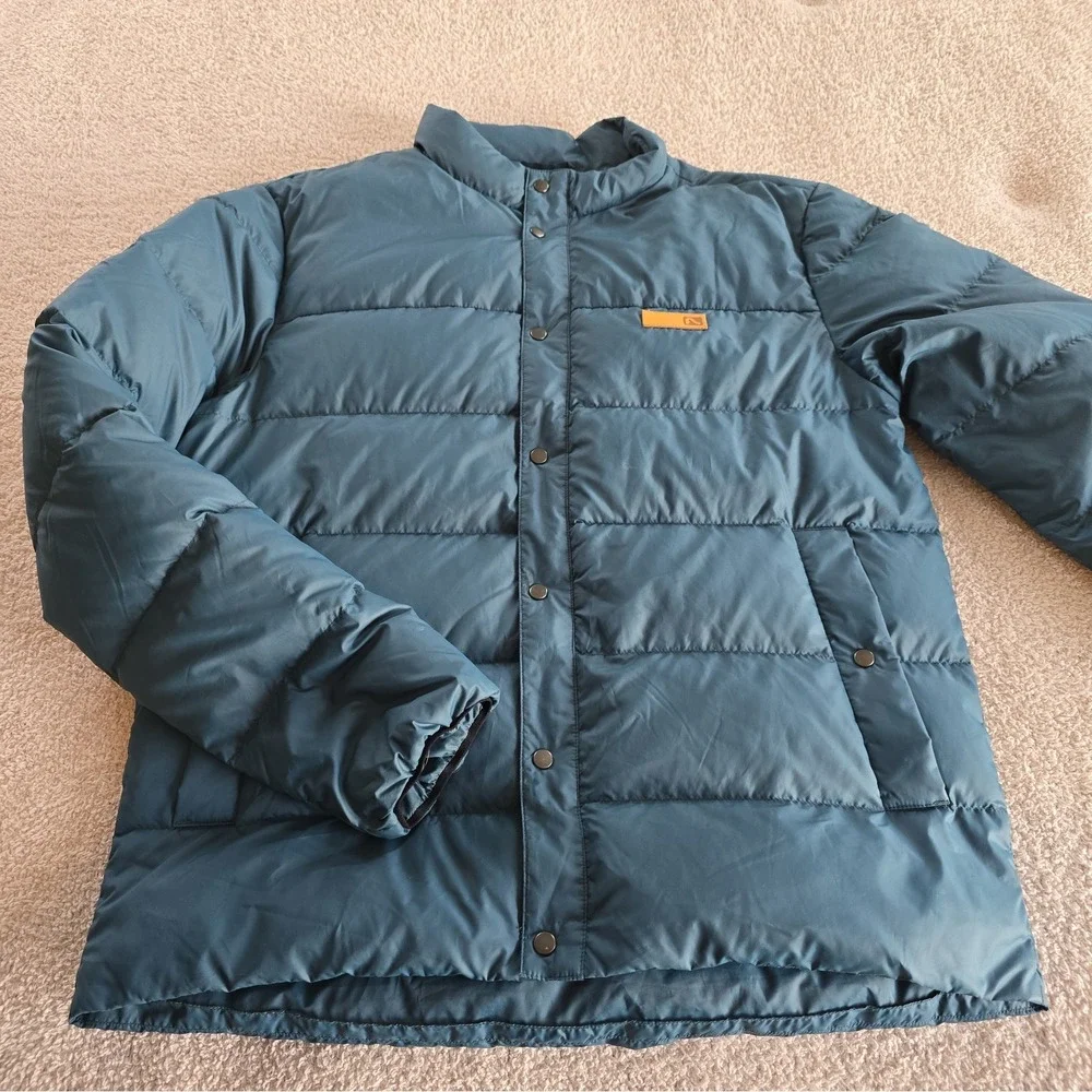 Flylow Men's Puffer Goose Down Jacket Coat Green Size L Outdoor Ski Snowboard